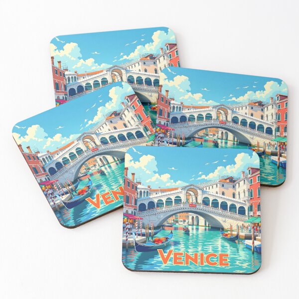 Item preview, Venice, Italy: Vintage-Style Painterly Travel Poster designed and sold by LSVart.
