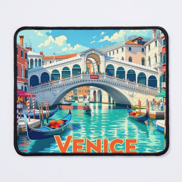 Item preview, Venice, Italy: Vintage-Style Painterly Travel Poster designed and sold by LSVart.