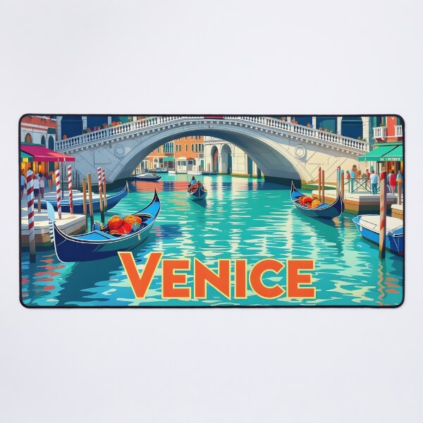 Item preview, Venice, Italy: Vintage-Style Painterly Travel Poster designed and sold by LSVart.