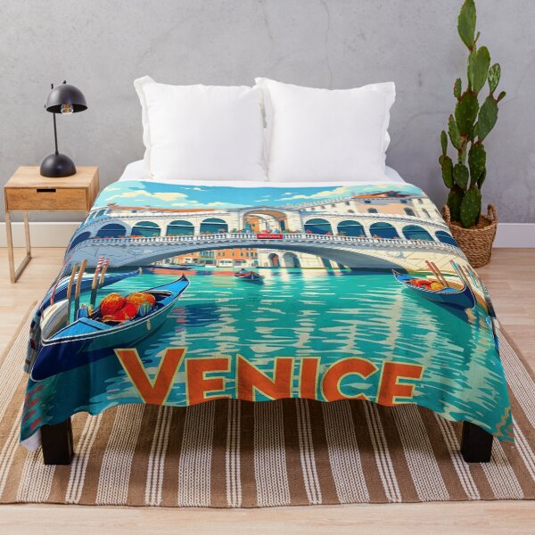 Item preview, Venice, Italy: Vintage-Style Painterly Travel Poster designed and sold by LSVart.