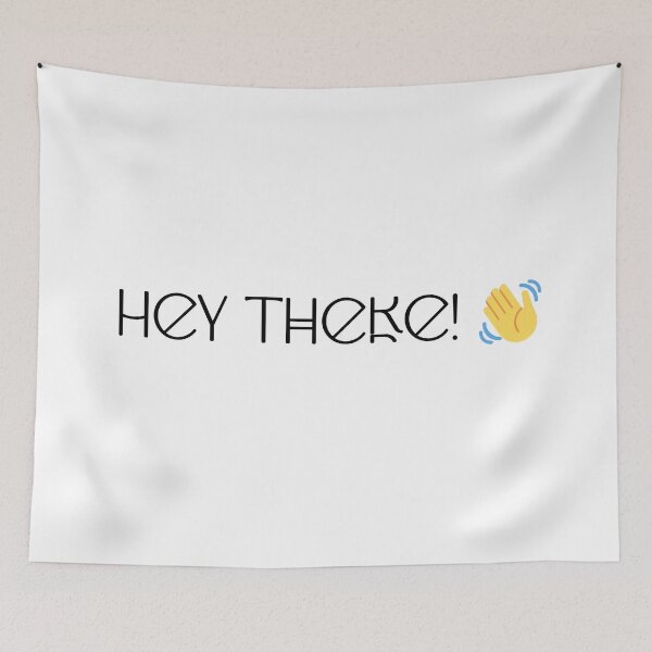 Item preview, Hey There Typography and Waving Sign designed and sold by Cosmicquark's Shop.