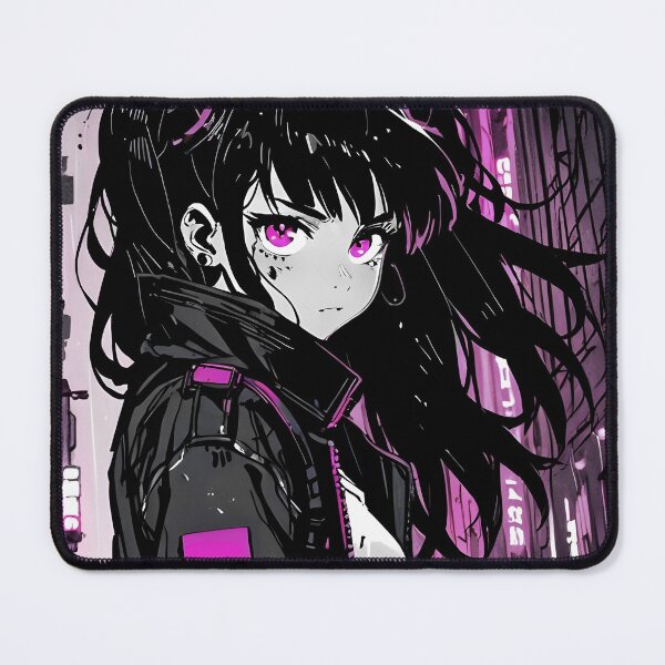 Item preview, NEON: Monochrome Rainy Alley Action | Cute Cyberpunk Anime Girl designed and sold by Sytrics.