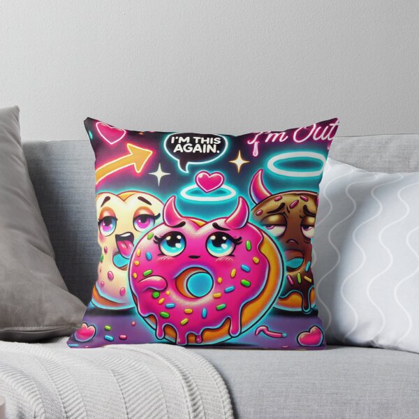 Item preview, I’m This Again / I’m Out – Neon Donut Relationship Meme  designed and sold by ComedyInkFactor.