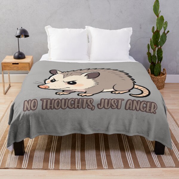 Item preview, No Thoughts Just Anger Opossum – Funny Cartoon Possum designed and sold by FatCatCD.