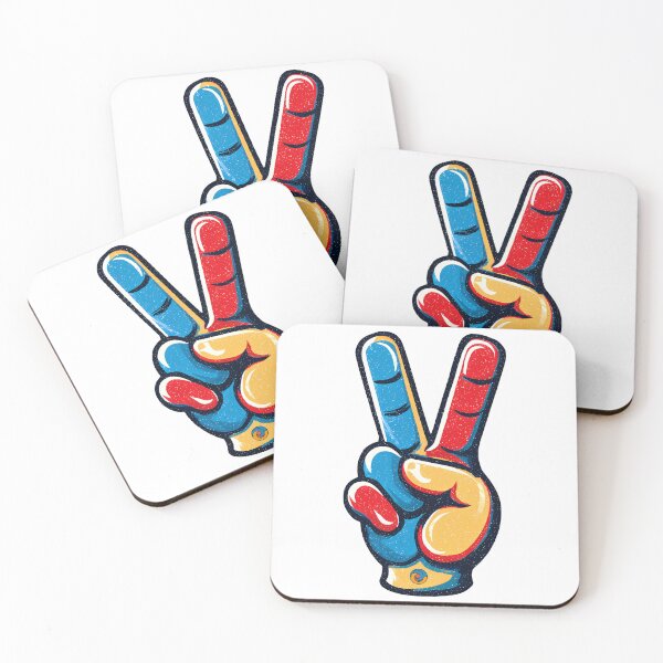 Item preview, Retro Pop Art Peace Sign - Colorful Hand Victory Gesture by Design Artistia designed and sold by DesignArtist.ia.