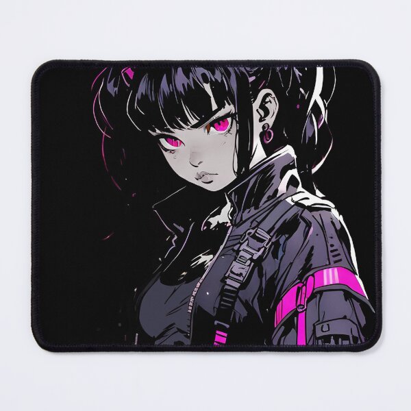 Item preview, NEON: Monochrome Tactical Straps Portrait | Cute Cyberpunk Anime Girl designed and sold by Sytrics.