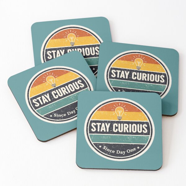 Item preview, Stay Curious Retro Badge Sticker | Vintage Motivation Design designed and sold by RevieusaR.