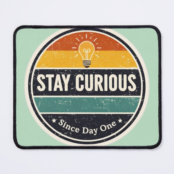 Item preview, Stay Curious Retro Badge Sticker | Vintage Motivation Design designed and sold by RevieusaR.