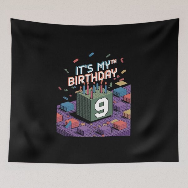 Item preview, Birthday Boy It's My 9th Birthday Video Game Pixel  designed and sold by DigitaldeligArt.