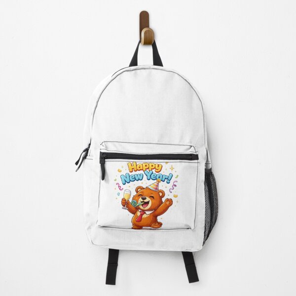 Item preview, Cheerful Bear with Big Smile – Cute Cartoon Sticker Design designed and sold by RelateAndTee.