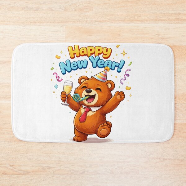 Item preview, Cheerful Bear with Big Smile – Cute Cartoon Sticker Design designed and sold by RelateAndTee.
