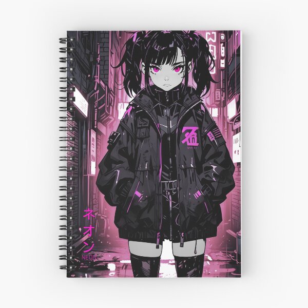 Item preview, NEON: Monochrome Alleyway Tactical Stance | Cute Cyberpunk Anime Girl designed and sold by Sytrics.