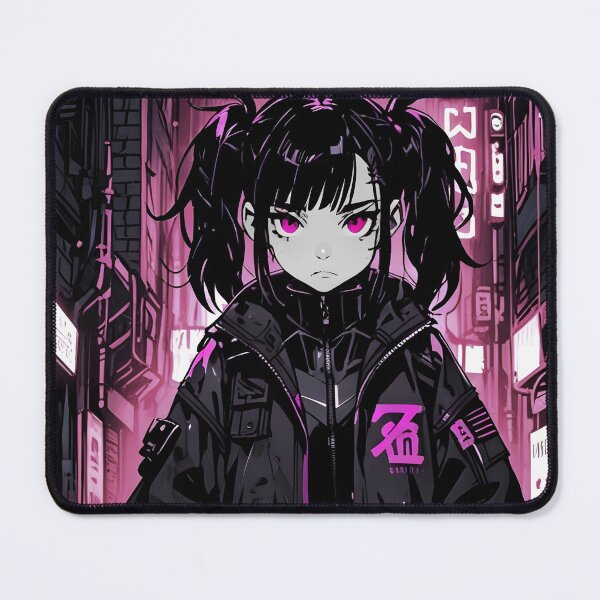 Item preview, NEON: Monochrome Alleyway Tactical Stance | Cute Cyberpunk Anime Girl designed and sold by Sytrics.