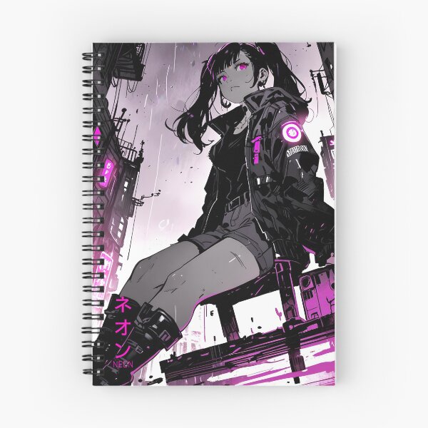 Item preview, NEON: Monochrome Alleyway Tactical Stance | Cute Cyberpunk Anime Girl designed and sold by Sytrics.