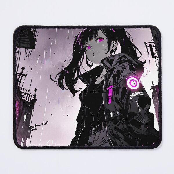 Item preview, NEON: Monochrome Alleyway Tactical Stance | Cute Cyberpunk Anime Girl designed and sold by Sytrics.