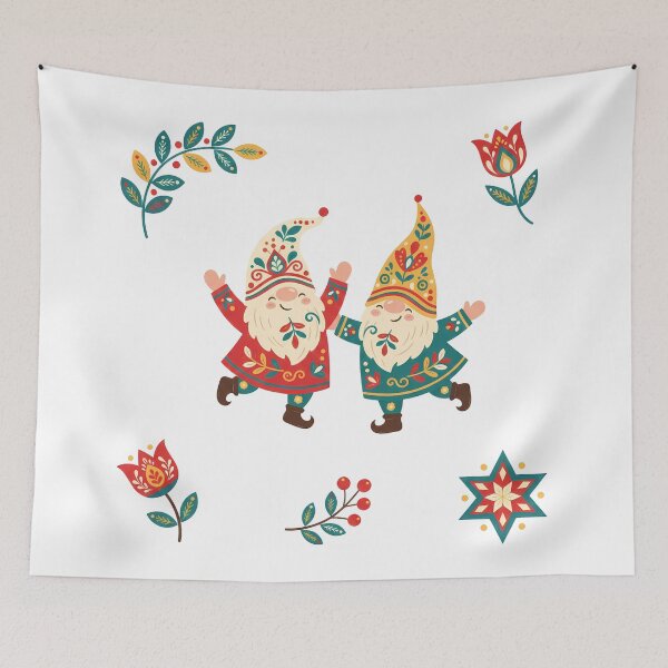 Item preview, Dancing Gnomes – Scandinavian Folk Art by heidiannemorris © designed and sold by FOLK ART FUSION by heidiannemorris.