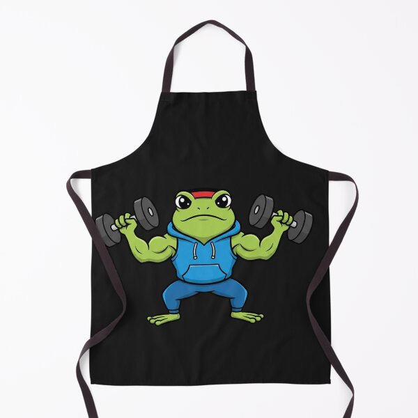 Item preview, Gym Motivation Frog Illustration – Cute Strong Frog Lifting Dumbbells | Fitness Cartoon Art designed and sold by ColorSplash123.