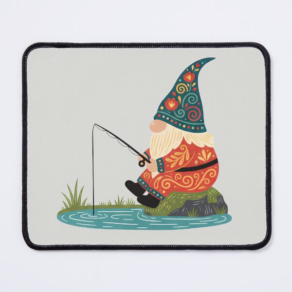 Item preview, Fishing Gnome – Scandinavian Folk Art by heidiannemorris © designed and sold by FOLK ART FUSION by heidiannemorris.