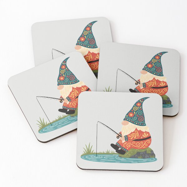 Item preview, Fishing Gnome – Scandinavian Folk Art by heidiannemorris © designed and sold by FOLK ART FUSION by heidiannemorris.