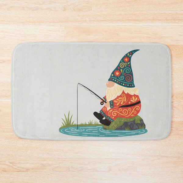 Item preview, Fishing Gnome – Scandinavian Folk Art by heidiannemorris © designed and sold by FOLK ART FUSION by heidiannemorris.