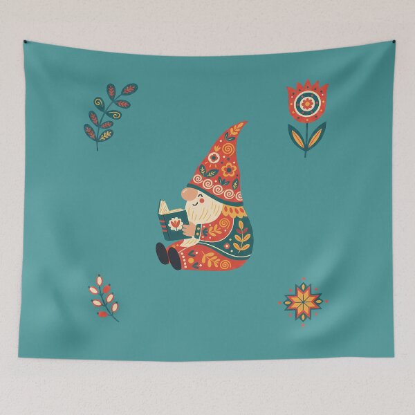 Item preview, Reading Gnome – Scandinavian Folk Art by heidiannemorris © designed and sold by FOLK ART FUSION by heidiannemorris.