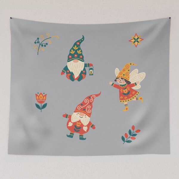 Item preview, Smiling Gnome – Scandinavian Folk Art by heidiannemorris © designed and sold by FOLK ART FUSION by heidiannemorris.