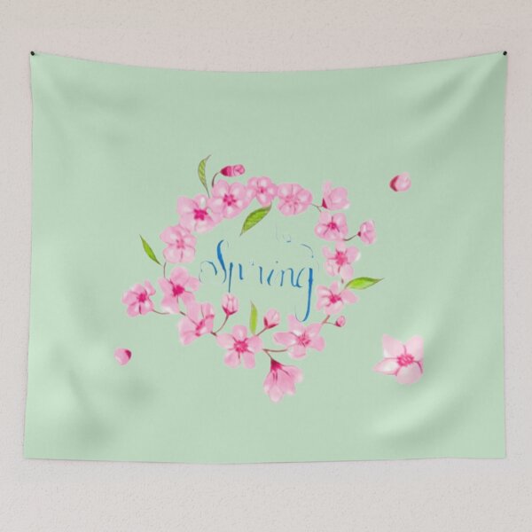 Item preview, Spring Blossom Wreath – Hand-Painted Floral Typography designed and sold by MysticPurpleHue.