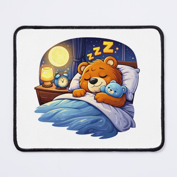 Item preview, Sleepy Bear in Cozy Bed – Cute Nighttime Cartoon Sticker designed and sold by RelateAndTee.