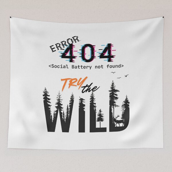 Item preview, Error 404 Social Battery Not Found Try Outdoors Retro Aesthetic designed and sold by DragonPrint.