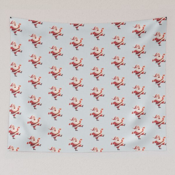 Item preview, Smiling Santa Claus on Skates with His Arms up in the Air designed and sold by Violet Peonies.