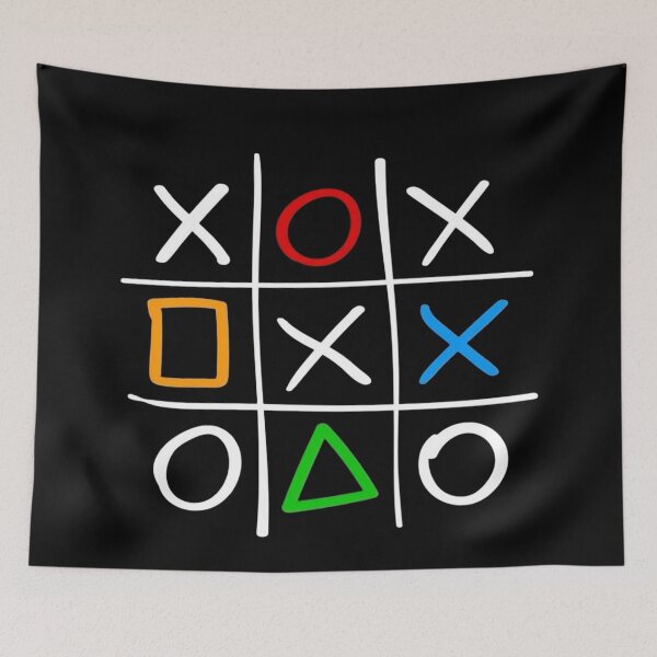 Item preview, Neon Tic Tac Toe PlayStation Symbols Art designed and sold by Kruti Collection.