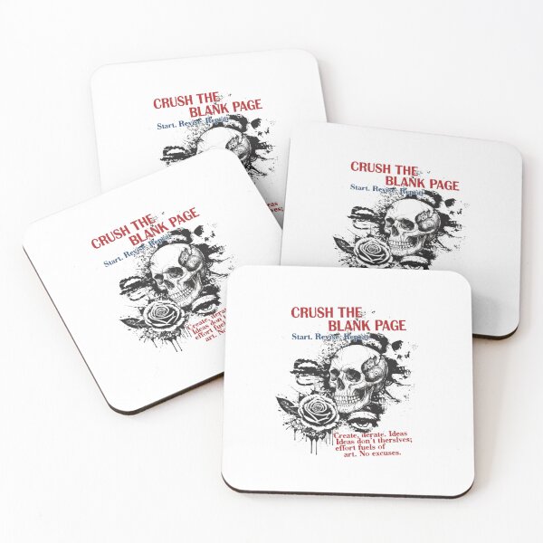 Item preview, Crush the Blank Page — Edgy Grunge Skull and Rose Creative Motivation Art designed and sold by Colorful-Garden.