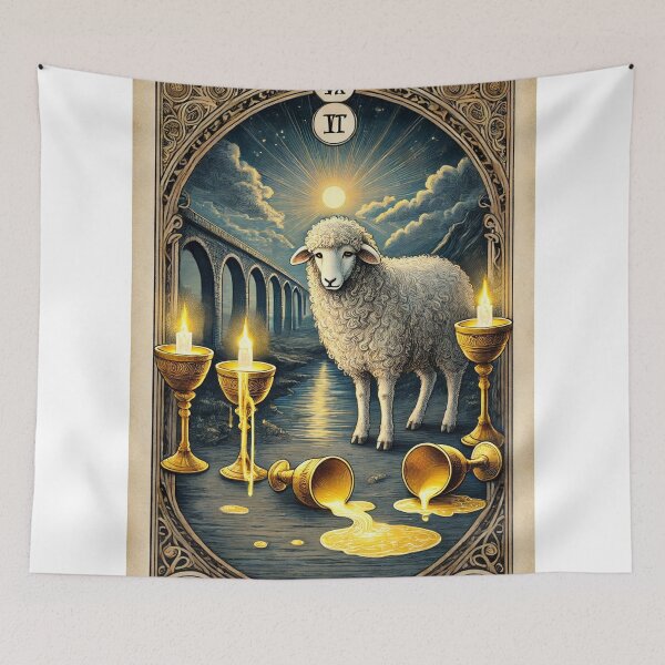 Item preview, Sheepism – Five of Cups Tarot Card designed and sold by Thpoar.