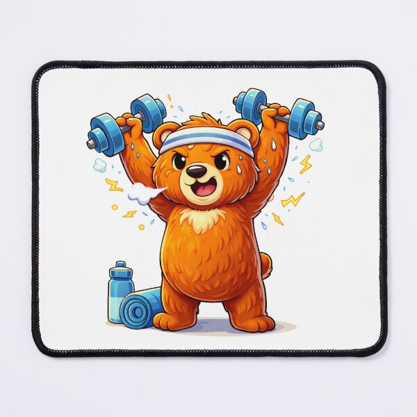 Item preview, Strong Gym Bear Lifting Weights – Motivational Cartoon Sticker designed and sold by RelateAndTee.