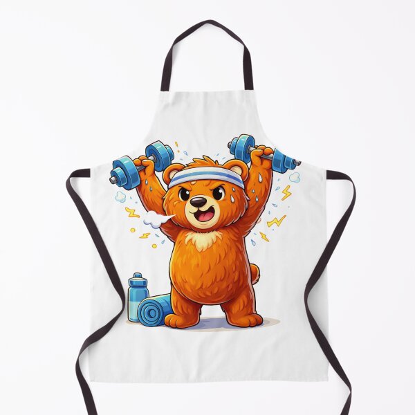 Item preview, Strong Gym Bear Lifting Weights – Motivational Cartoon Sticker designed and sold by RelateAndTee.