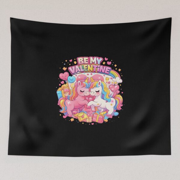 Item preview, Valentine Day Cute Unicorn Love – Colorful Kawaii Horse Design designed and sold by Sitred123.