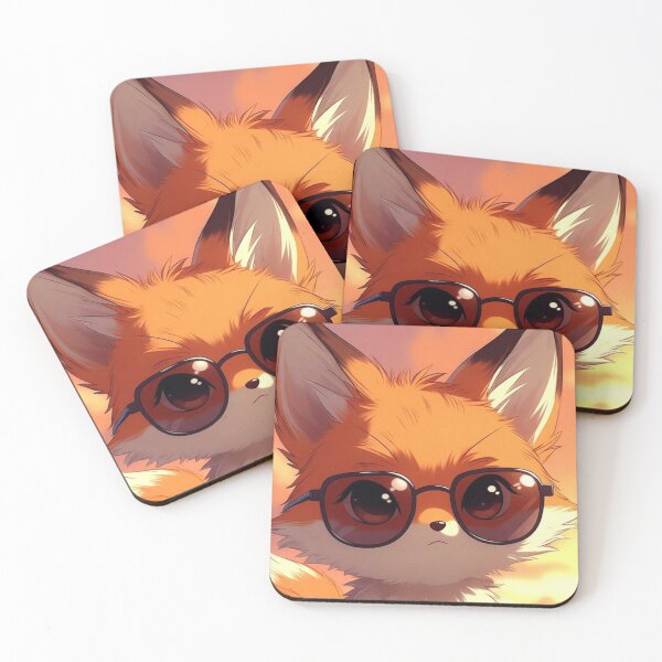 Item preview, Copy of Playful Anime Fox with Sunglasses Sunset Chibi Art designed and sold by NovaDigitalArt45.