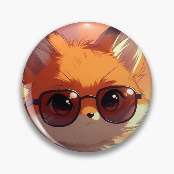 Artikelvorschau, Kopie eines verspielten Anime-Fuchses mit Sonnenbrille im Sonnenuntergang (Chibi-Artwork) entworfen und verkauft von NovaDigitalArt45.