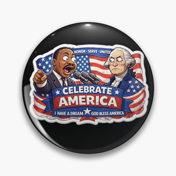 Item preview, Celebrate America: MLK Jr. & George Washington Patriotic Unity Sticker designed and sold by zuzzelek44.