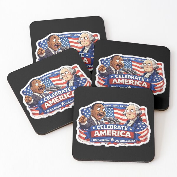 Item preview, Celebrate America: MLK Jr. & George Washington Patriotic Unity Sticker designed and sold by zuzzelek44.