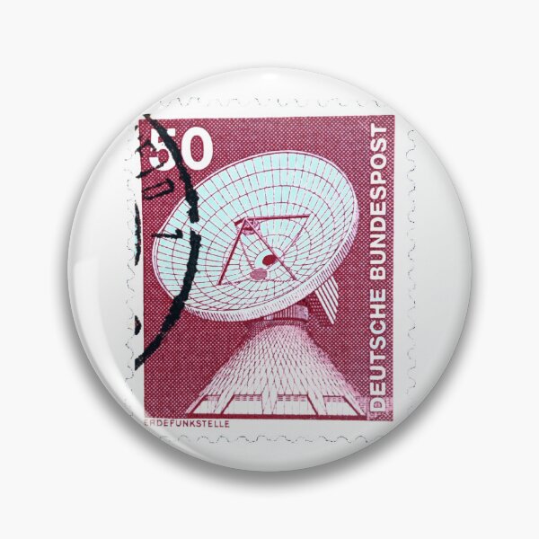 Item preview, German Deutsche 50 Satellite Dish Red Vintage Postage Stamp designed and sold by red-amber65.