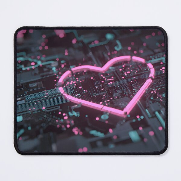 Item preview, Neon Pink Cybernetic Heart on Futuristic Tech Circuit Board designed and sold by Nexa Digital.