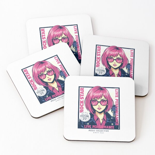 Item preview, Rock Star Live Performance — Retro Anime Girl Indie Music Festival Poster designed and sold by Colorful-Garden.