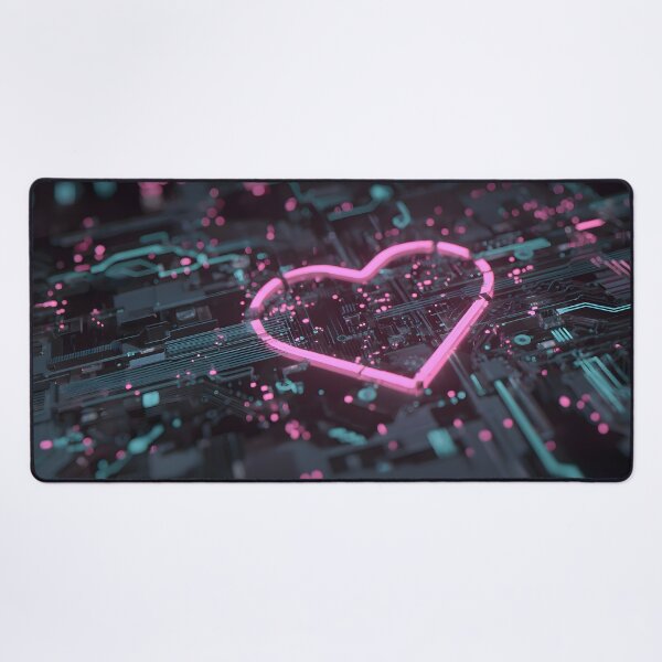 Item preview, Neon Pink Cybernetic Heart on Futuristic Tech Circuit Board designed and sold by Nexa Digital.