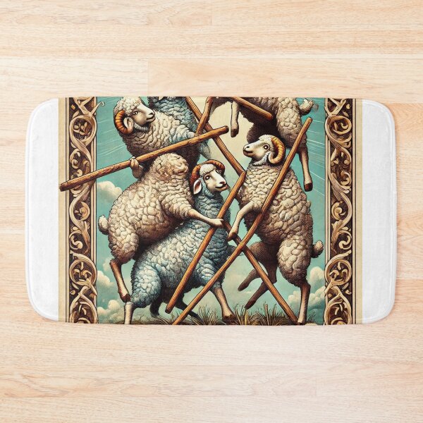 Item preview, Sheepism – Five of Wands Tarot Card designed and sold by Thpoar.