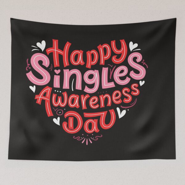 Item preview, Happy Singles Awareness Day Valentine's Day Ironic Sarcastic designed and sold by Clairenity Studio.