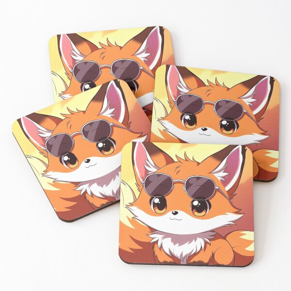 Item preview, Copy of Playful Anime Fox with Sunglasses Sunset Chibi Art designed and sold by NovaDigitalArt45.