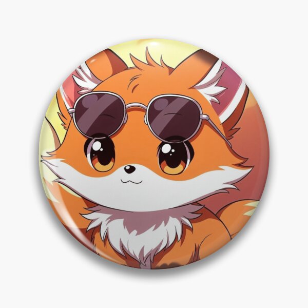 Artikelvorschau, Kopie eines verspielten Anime-Fuchses mit Sonnenbrille im Sonnenuntergang (Chibi-Artwork) entworfen und verkauft von NovaDigitalArt45.