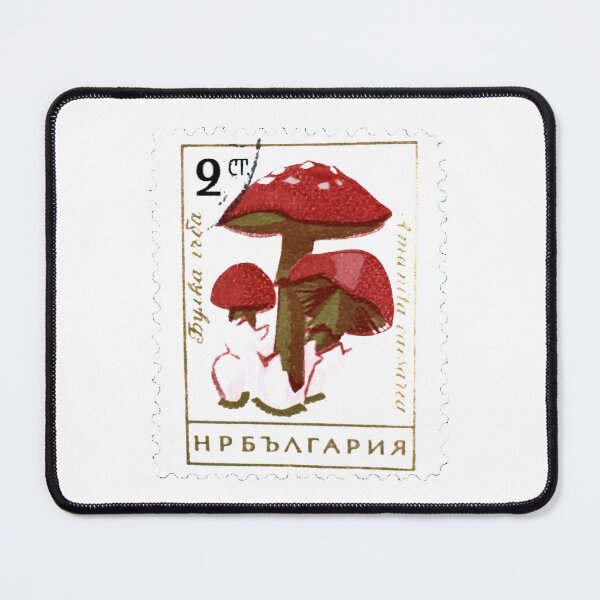 Item preview, Red Toadstool Mushrooms Vintage Postage Stamp designed and sold by red-amber65.