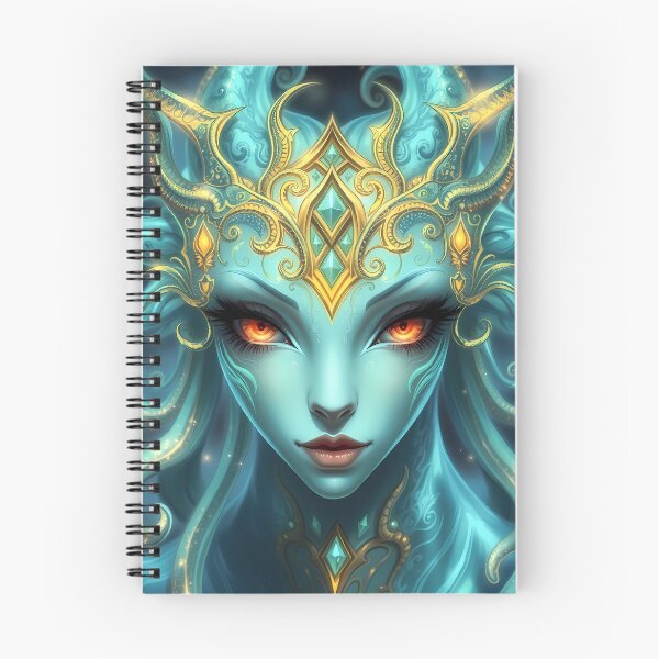 Item preview, Majestic Teal Goddess - Radiant Ember & Gold Crown designed and sold by ArtMorphStudio.
